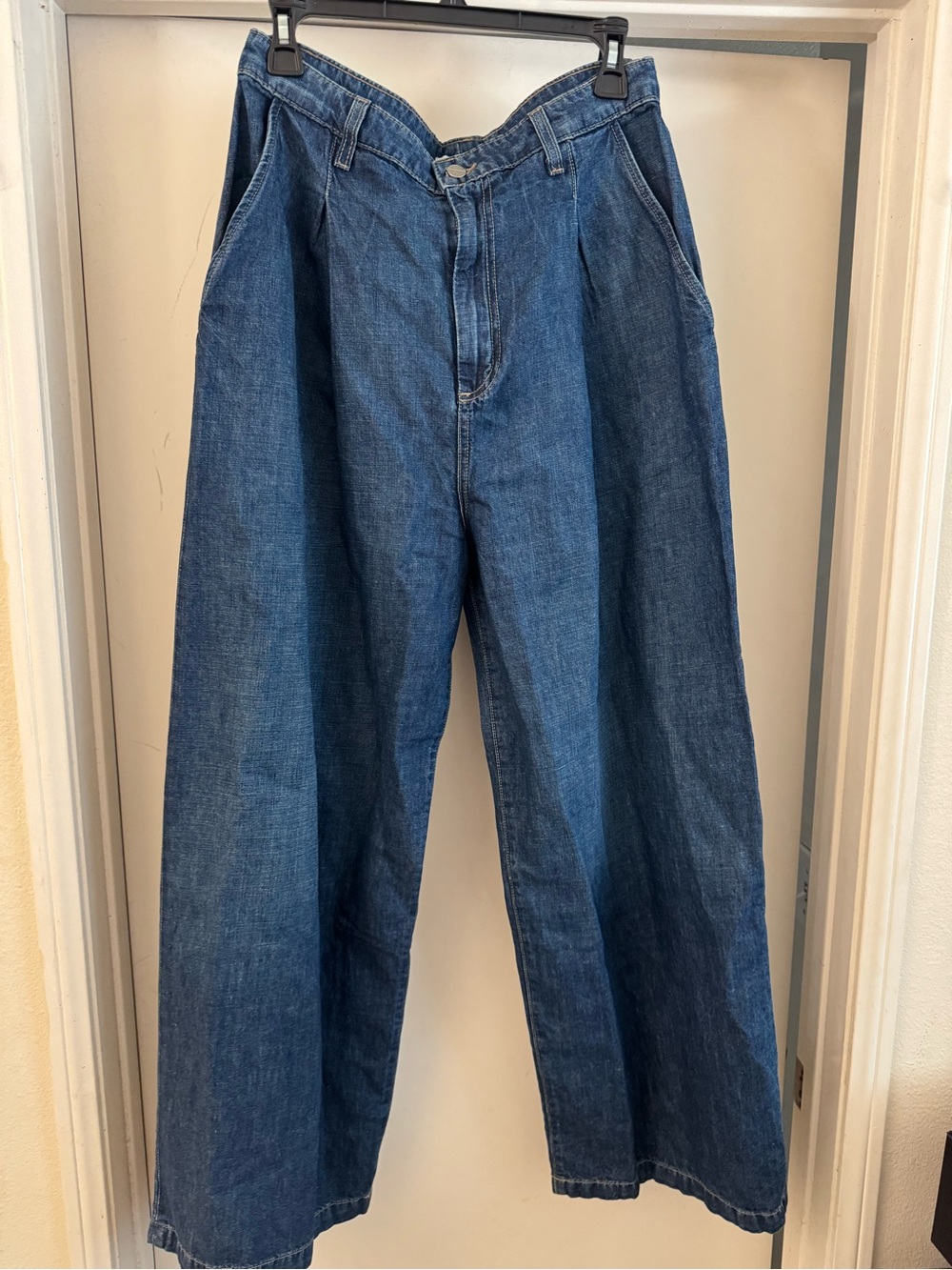 TWP Greene st Wide Leg Mid-Rise Women's Jeans - Dark Blue - Picture 3 of 10